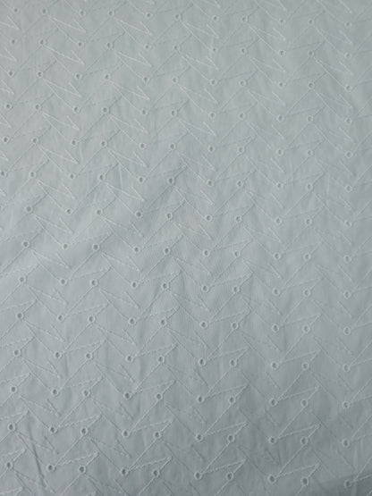White Abstract Lightning Anglaise Cotton