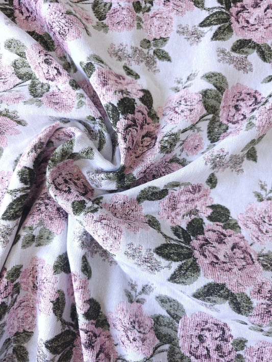 Rose Floral Lurex Jacquard