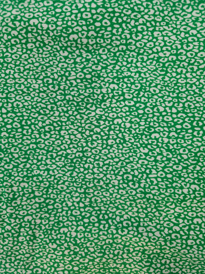 Green Ditsy Leopard Print Viscose Crepe