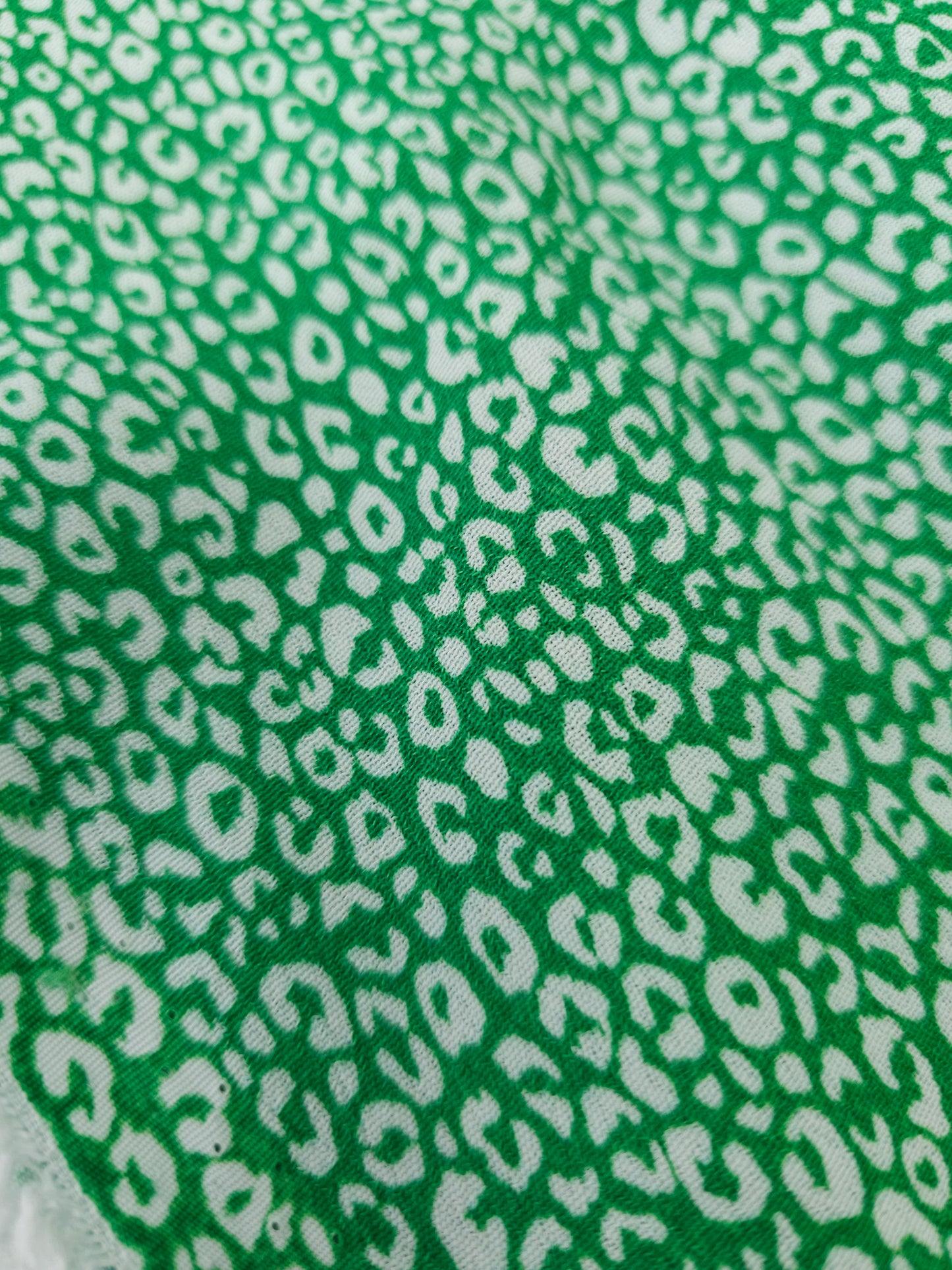 Green Ditsy Leopard Print Viscose Crepe