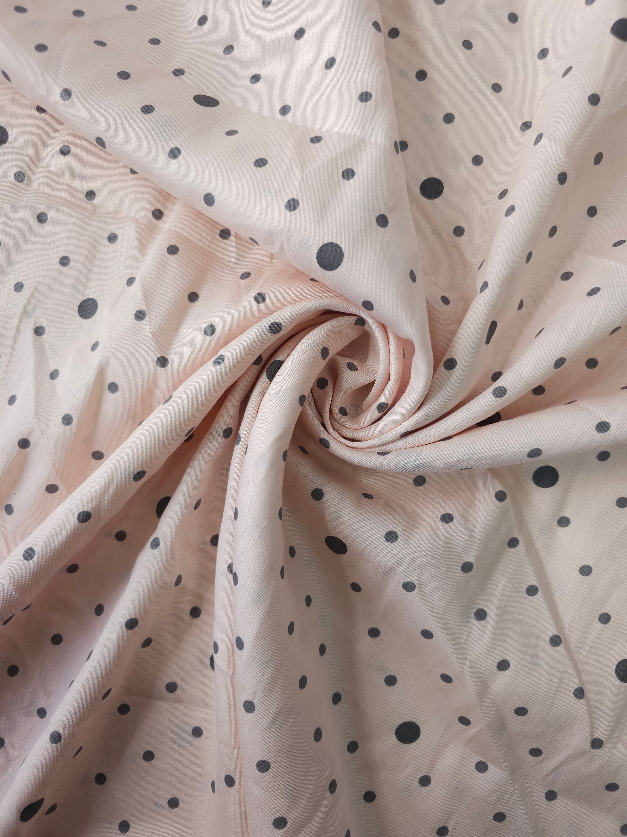 Blush Pink/Grey Irregular Polka Cotton Sateen - Wholesale