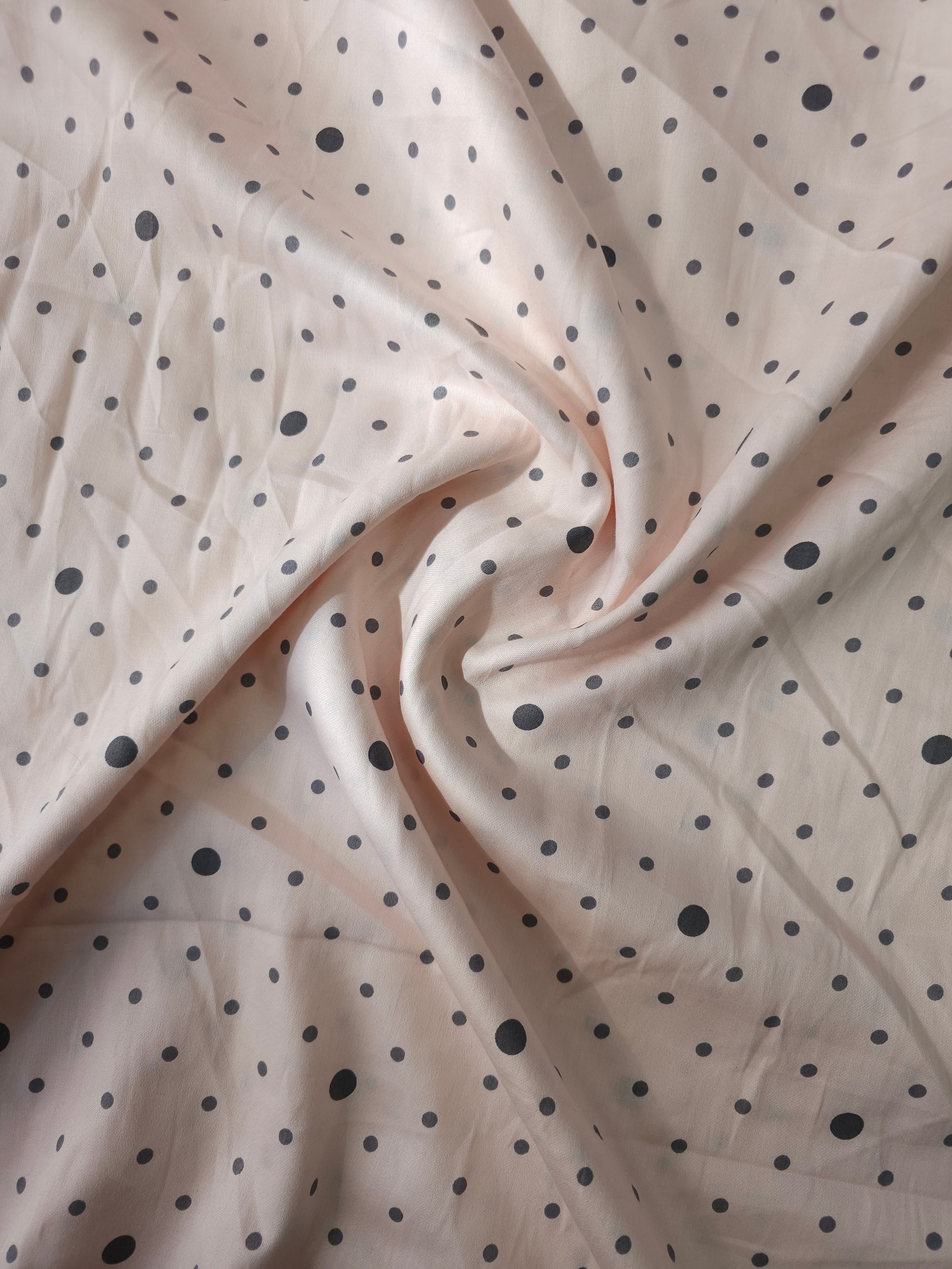 Blush Pink/Grey Irregular Polka Cotton Sateen - Wholesale