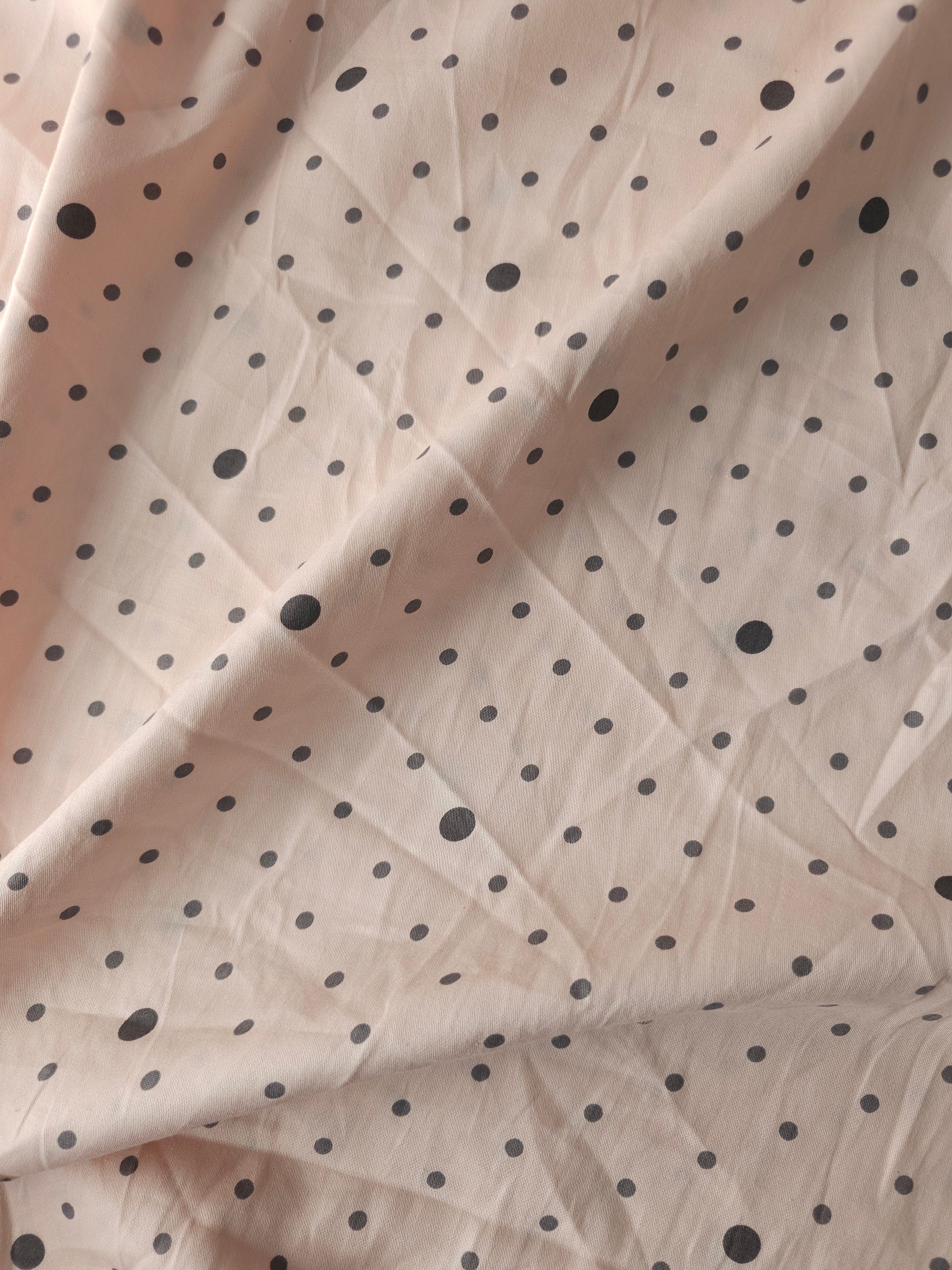 Blush Pink/Grey Irregular Polka Cotton Sateen - Wholesale