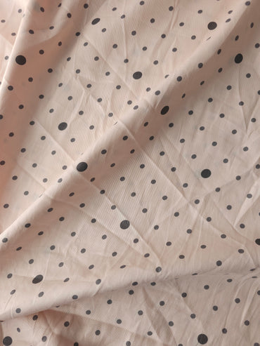 Blush Pink/Grey Irregular Polka Cotton Sateen