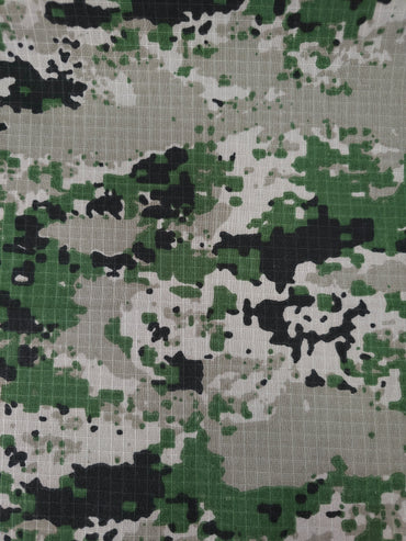 Static Camo Grid Cotton