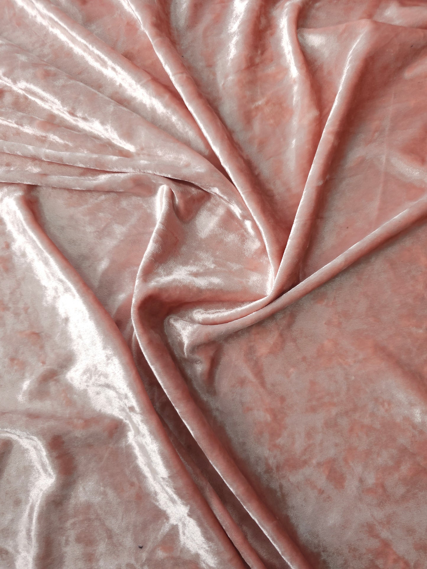 Salmon Pink Crushed Velvet