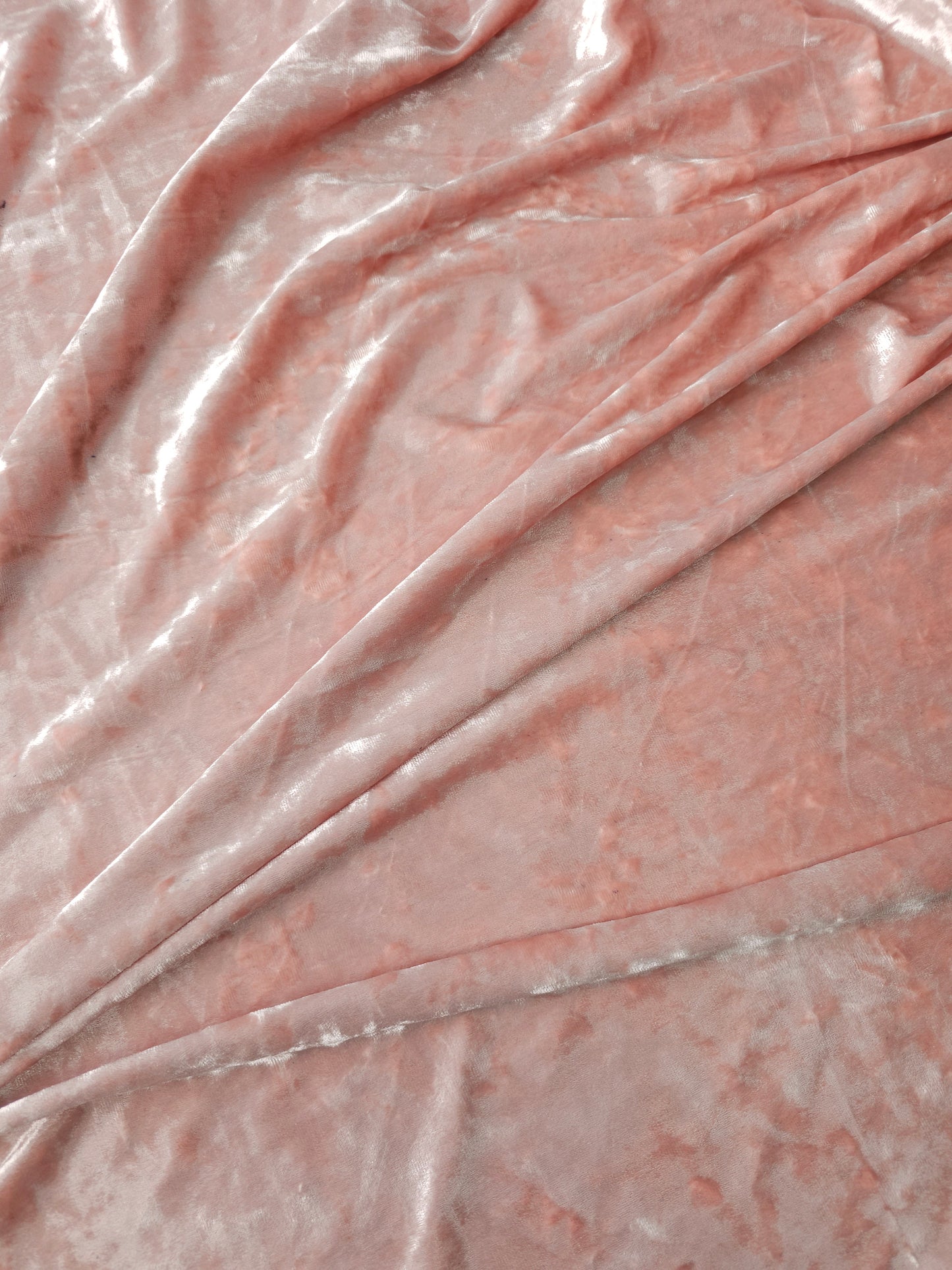 Salmon Pink Crushed Velvet