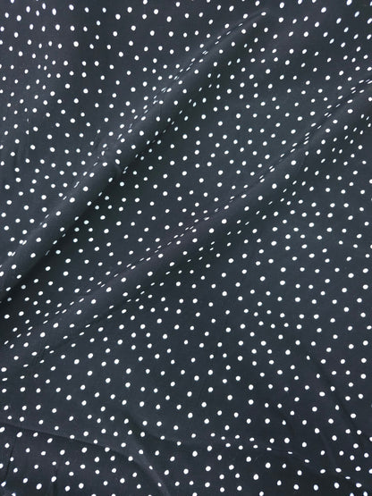 Black/White Mini Polka Viscose Crepe