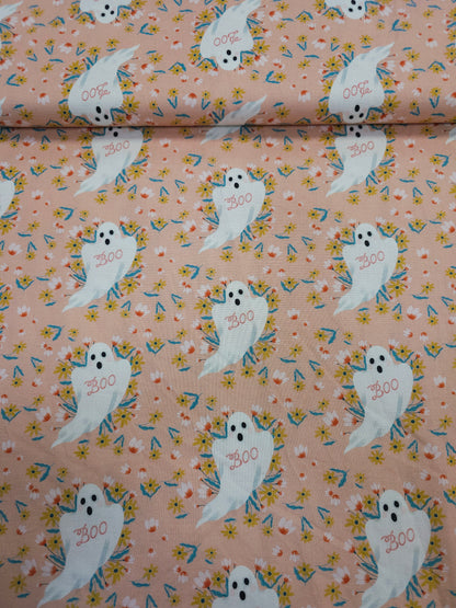 Salmon Pink Boo Ghost 100% Cotton