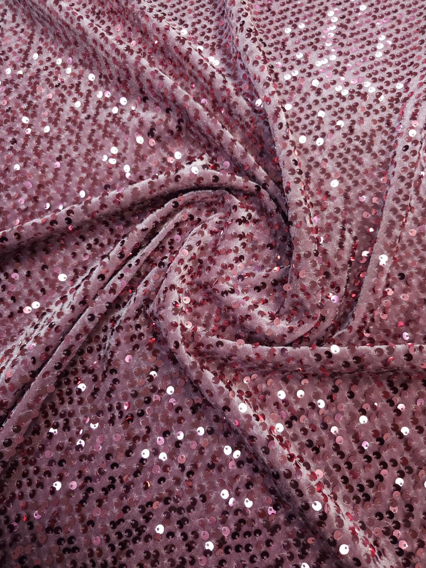 Mauve Pink Velvet Sequin