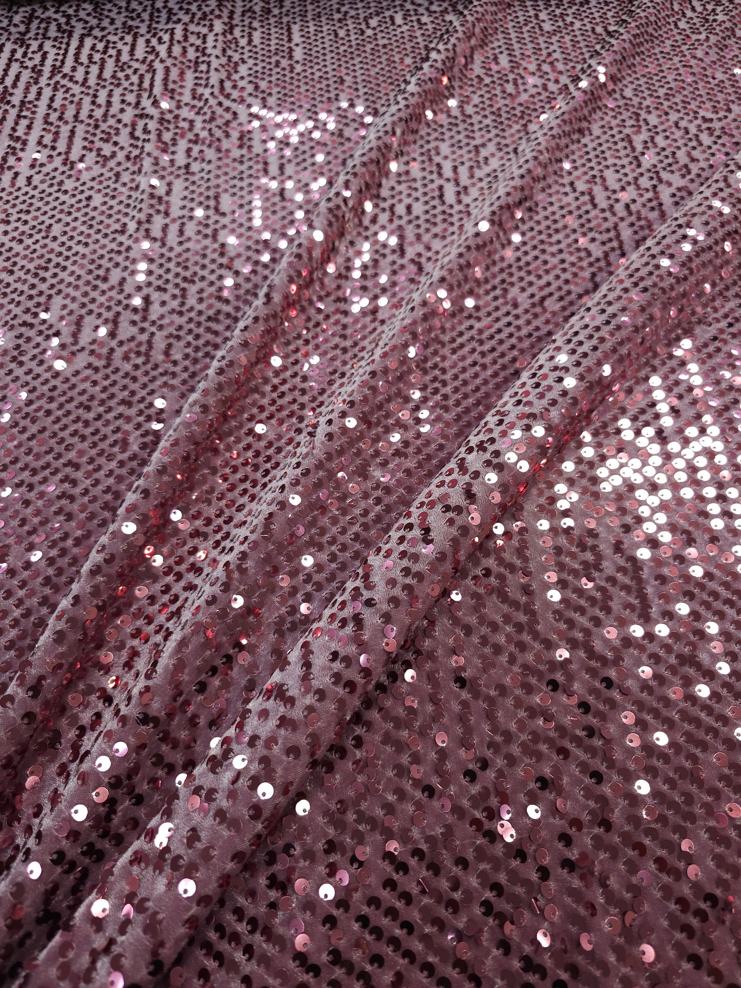 Mauve Pink Velvet Sequin