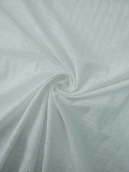 White Abstract Kite Anglaise Cotton