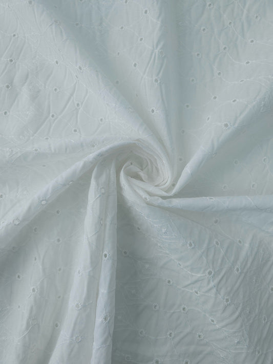 White Oval Diamond Anglaise Cotton