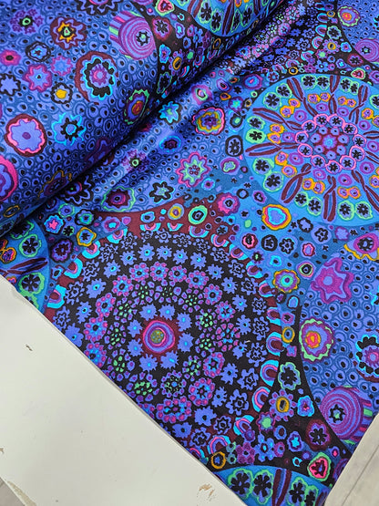 Indigo Purple Millefiore Cotton Sateen 108" - Kaffe Fassett