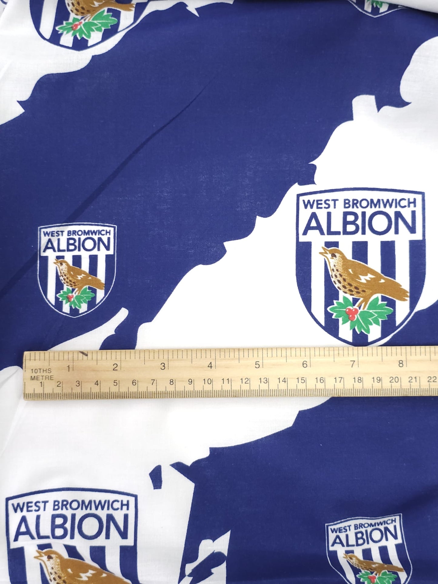 West Bromwich Albion 100% Cotton Football Club Fabric