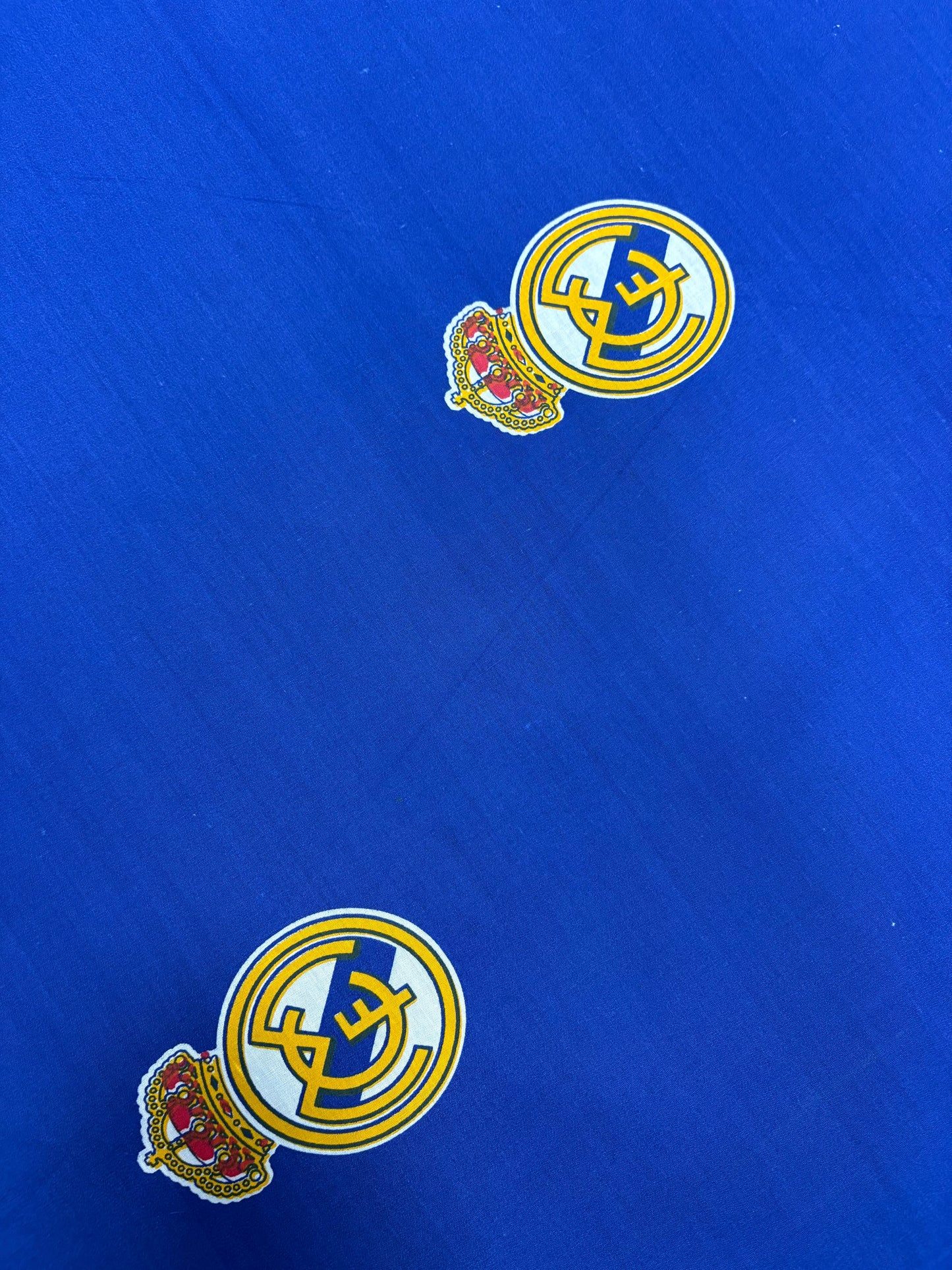 Blue Real Madrid FC Emblem 100% Cotton Football Fabric 102"