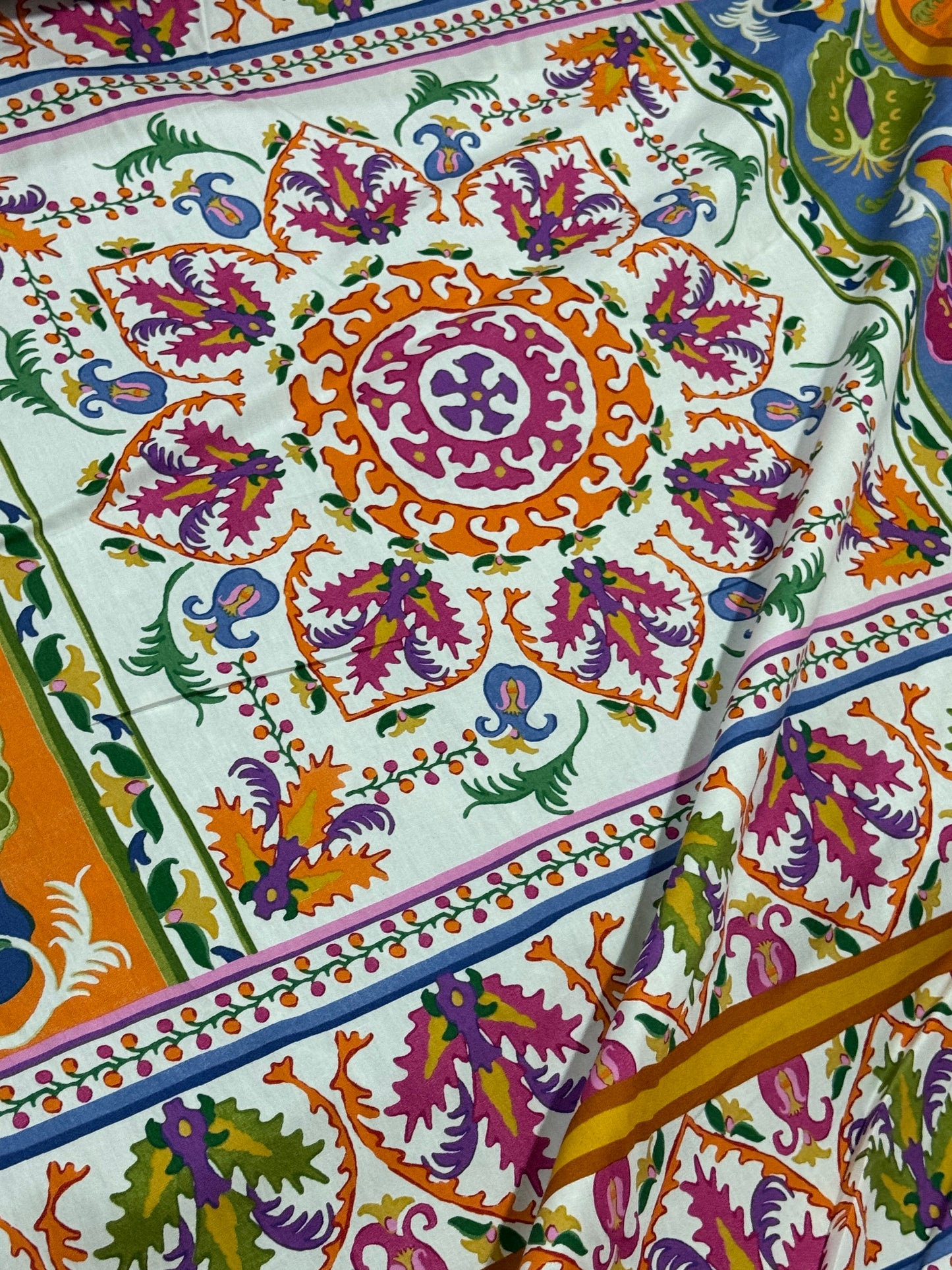 *PRE-ORDER* Orange/Pink Floral Sicilian Mandala Cotton Poplin