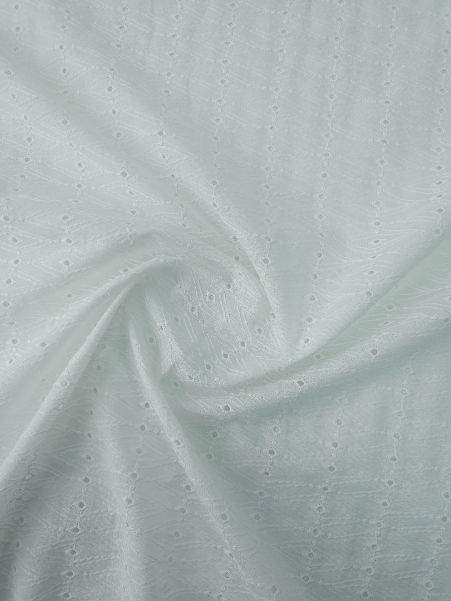 White Abstract Kite Anglaise Cotton