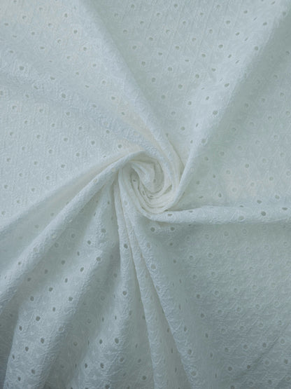 Ivory Square Cross Anglaise Cotton