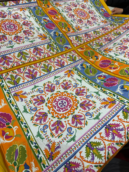 *PRE-ORDER* Orange/Pink Floral Sicilian Mandala Cotton Poplin