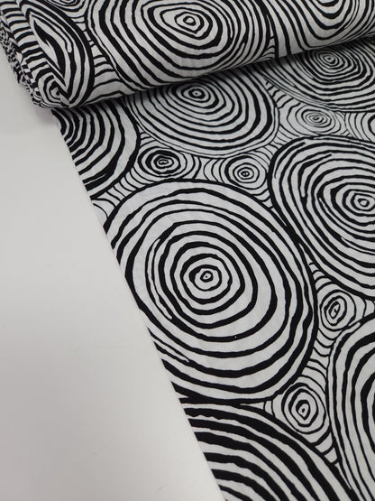 Monochrome Onion Rings Cotton Sateen 108" - Kaffe Fassett