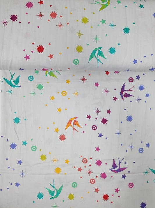 Rainbow Fairy Dust Cotton Sateen 108” - Tula Pink *Defect* (Various Sizes)