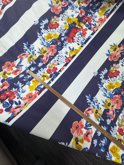 Floral Stripe 100% Cotton 88”