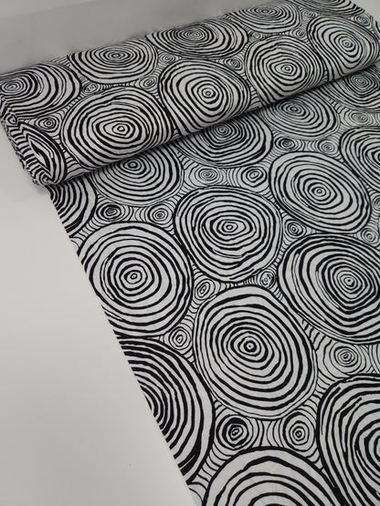 Monochrome Onion Rings Cotton Sateen 108" - Kaffe Fassett