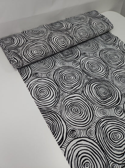 Monochrome Onion Rings Cotton Sateen 108" - Kaffe Fassett