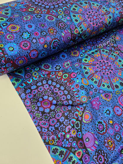 Indigo Purple Millefiore Cotton Sateen 108" - Kaffe Fassett