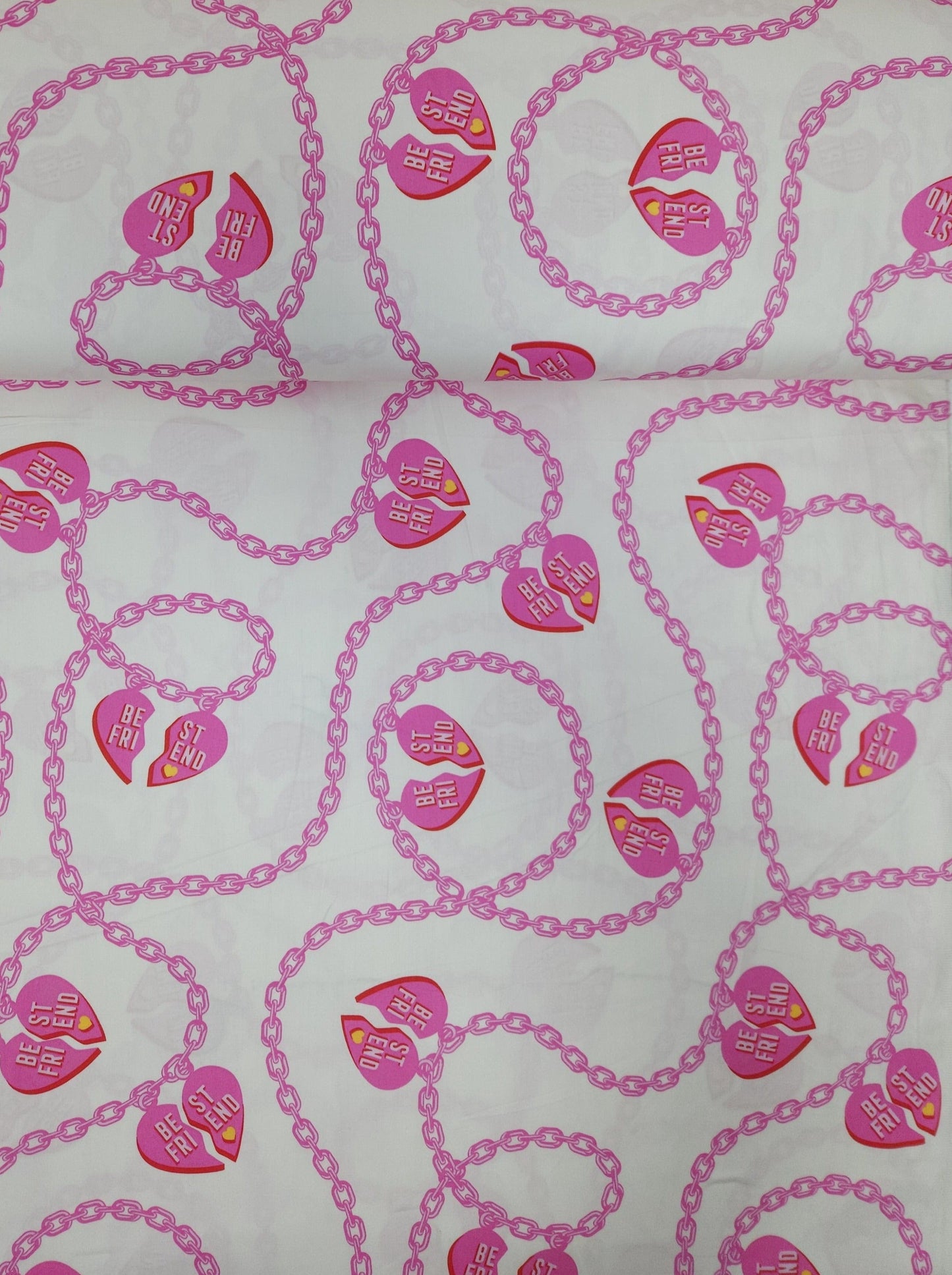 Pink Bestie Chain Cotton Sateen 108" - Tula Pink