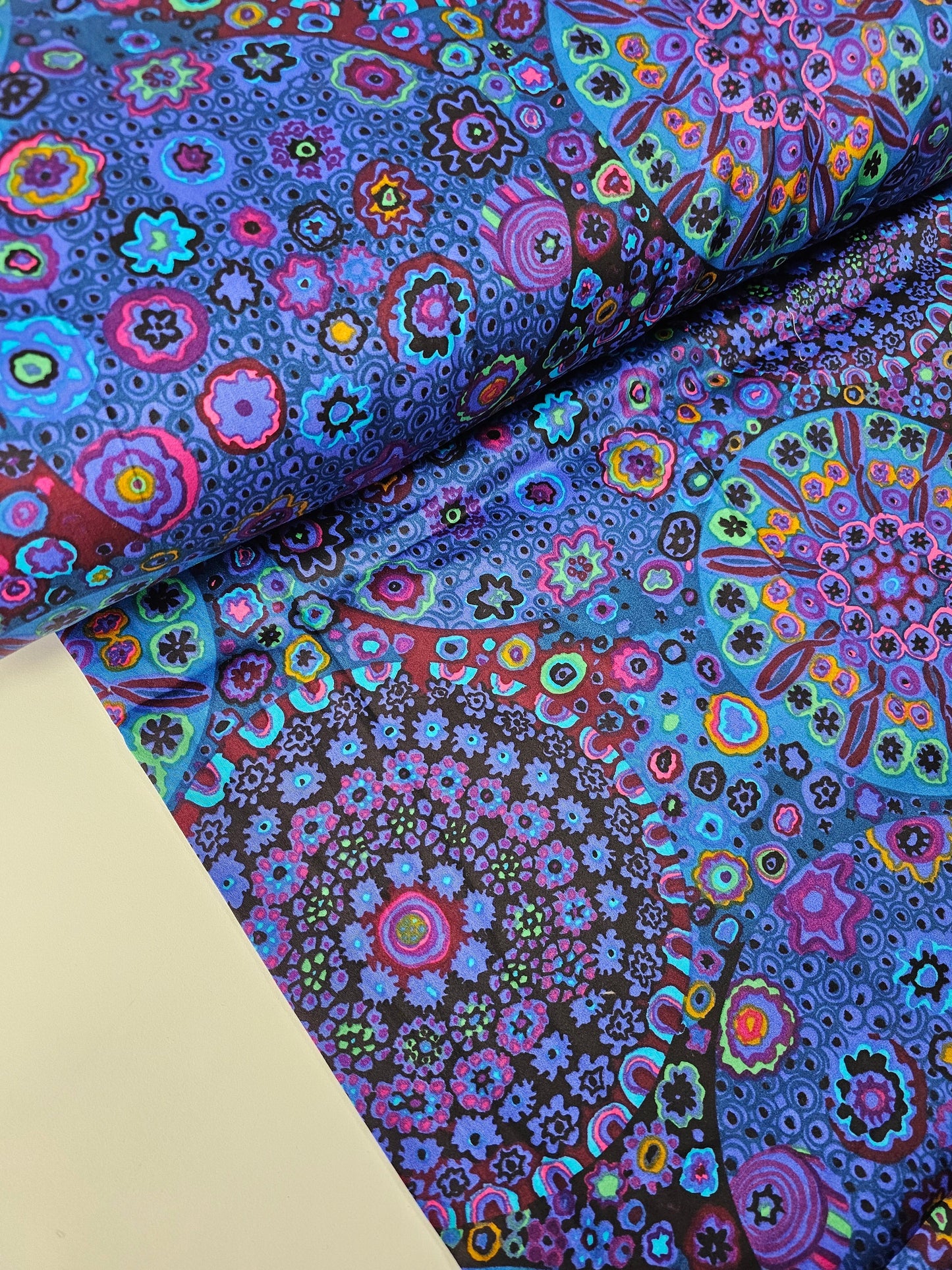 Indigo Purple Millefiore Cotton Sateen 108" - Kaffe Fassett