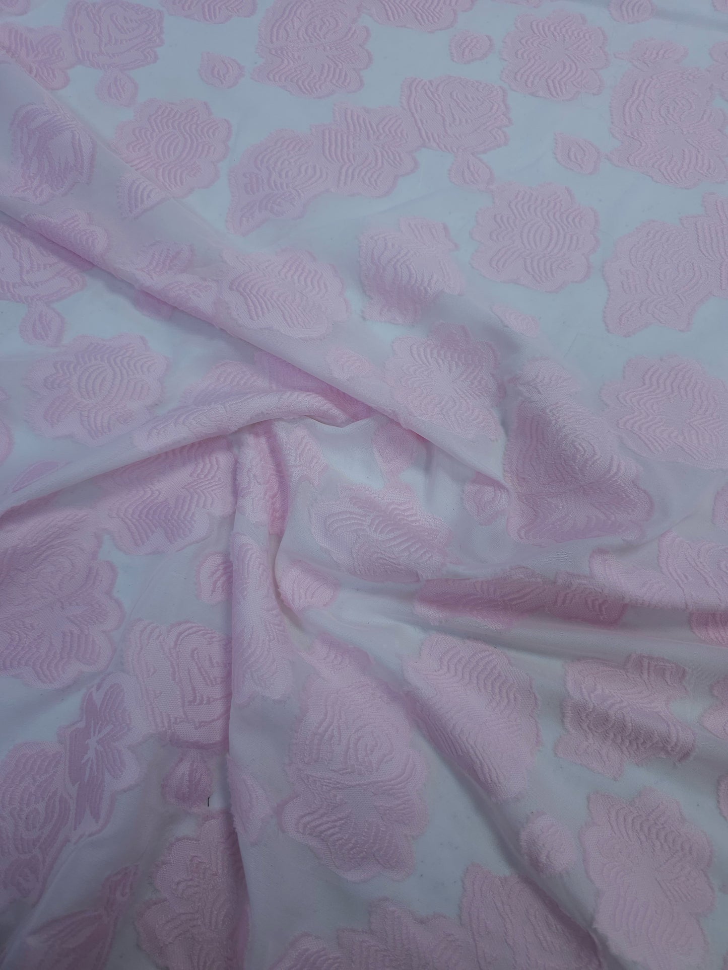 Pink/Clear Embossed Floral Jacquard