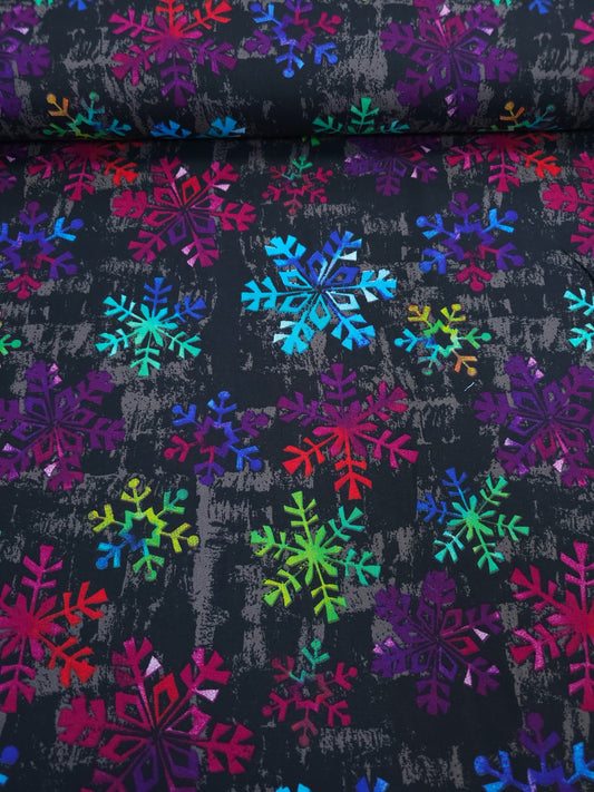 Smudge Rainbow Snowflake 100% Cotton