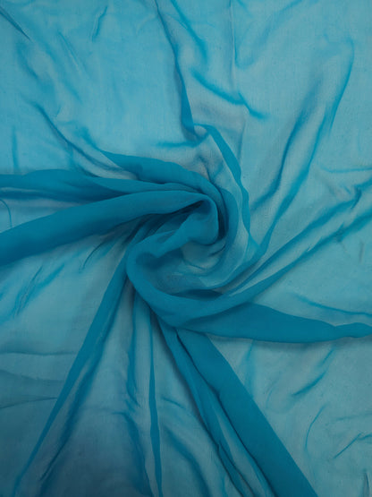 Turquoise Silk Chiffon