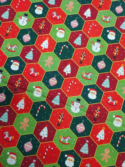 Festive Ornament Tile 100% Cotton