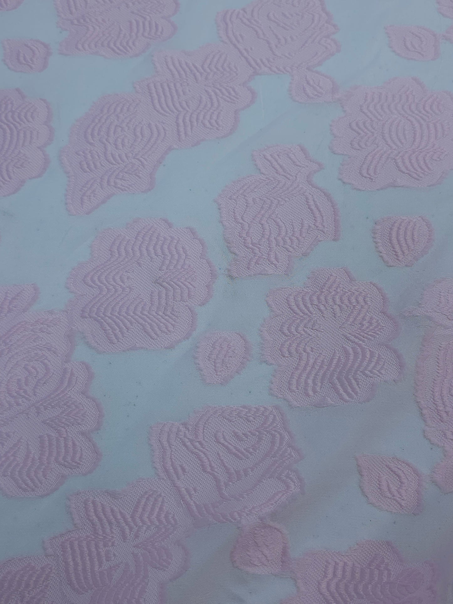 Pink/Clear Embossed Floral Jacquard