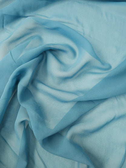 Turquoise Blue Silk Crepe Georgette