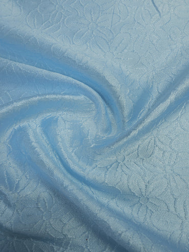 Baby Blue Embossed Daisy Jacquard