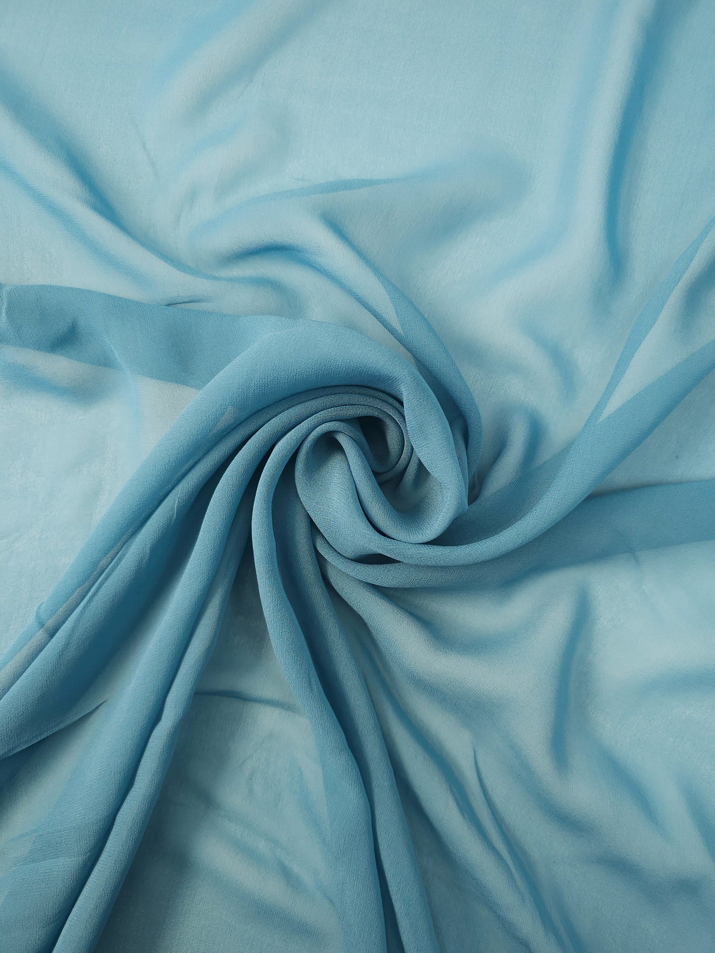 Turquoise Blue Silk Crepe Georgette