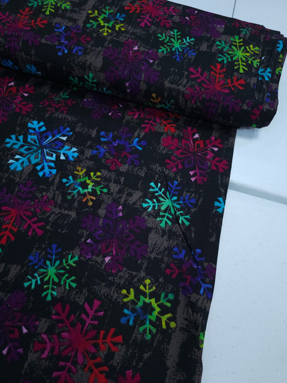 Smudge Rainbow Snowflake 100% Cotton