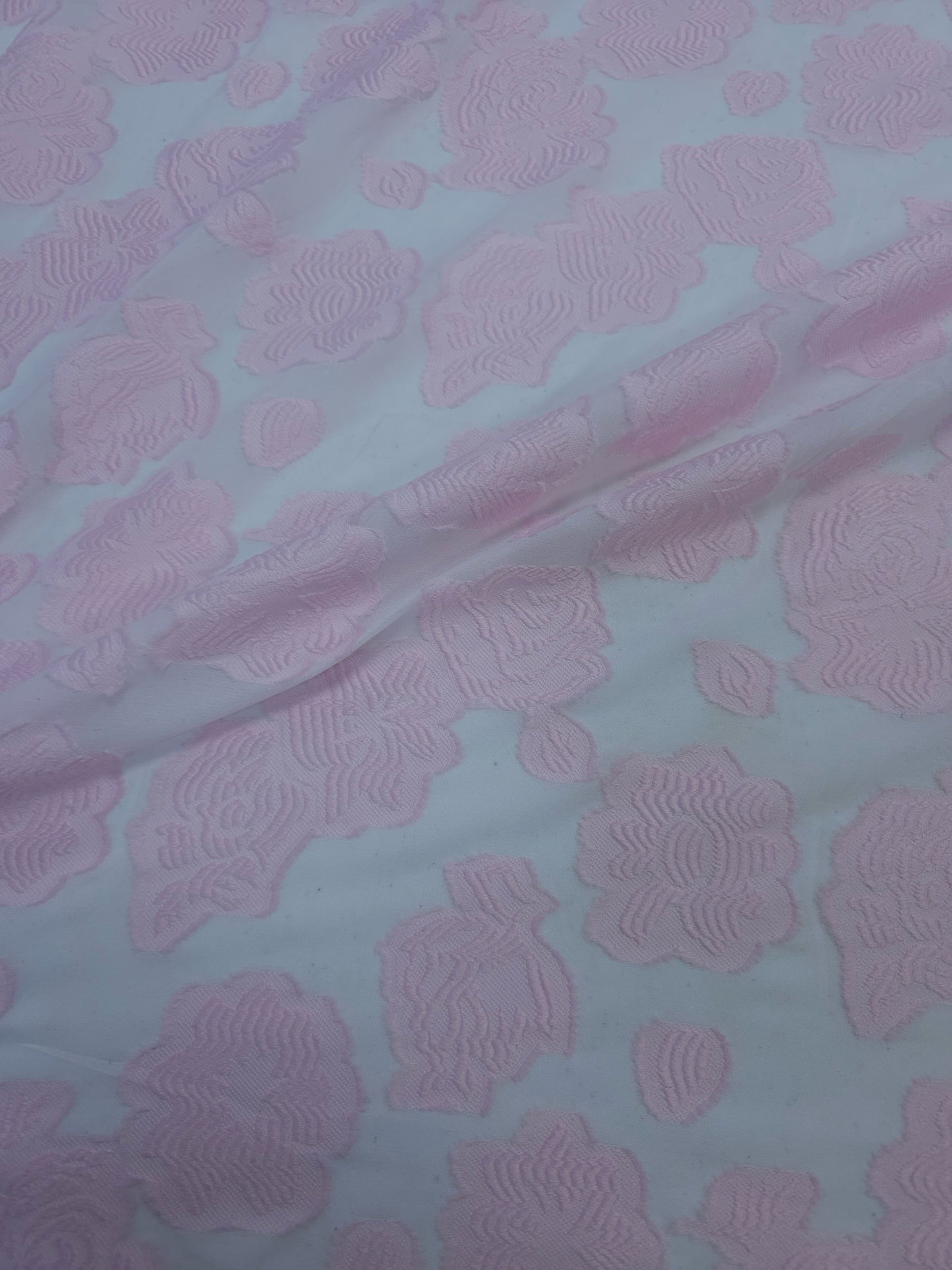 Pink/Clear Embossed Floral Jacquard