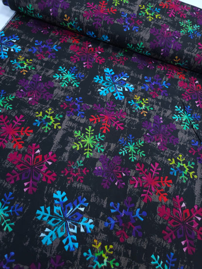 Smudge Rainbow Snowflake 100% Cotton