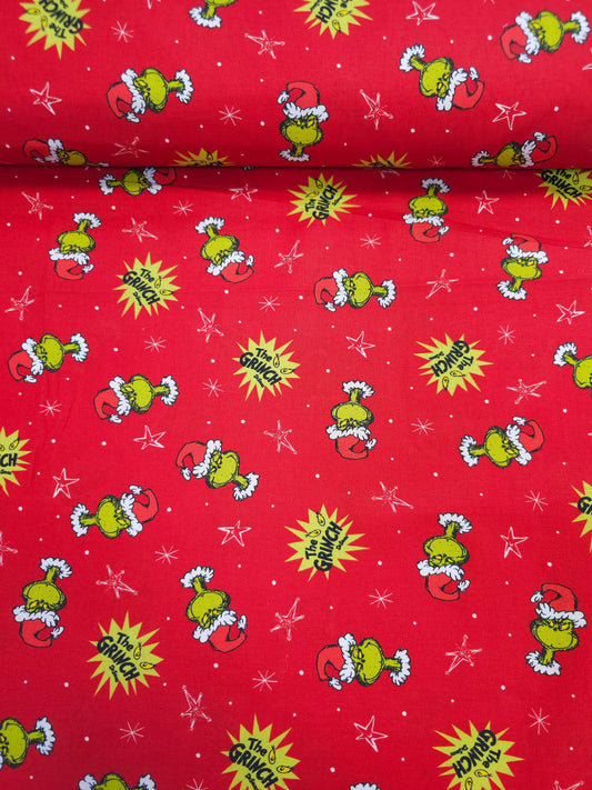 Red Grinch Santa 100% Cotton