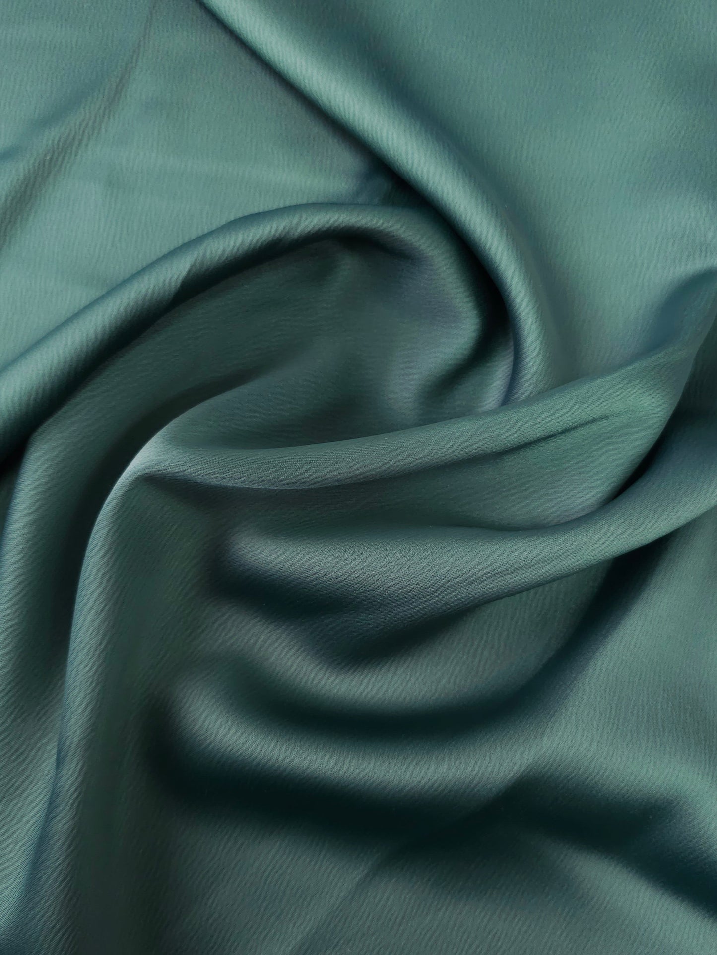 Bottle Green Matte Poly Crinkle Satin