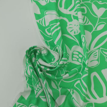 Light Green Exotic Floral Viscose Jersey