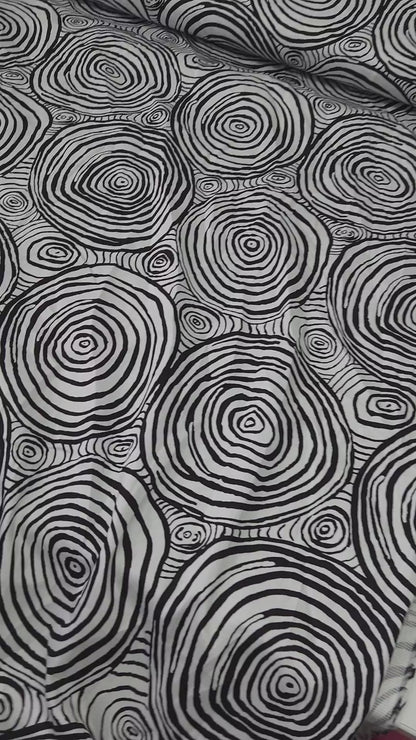 Monochrome Onion Rings Cotton Sateen 108" - Kaffe Fassett