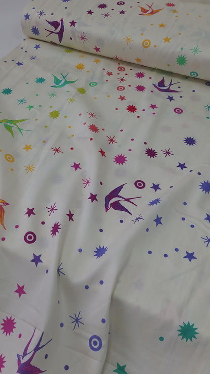 Mellow Rainbow Fairy Dust Cotton Sateen 108" - Tula Pink