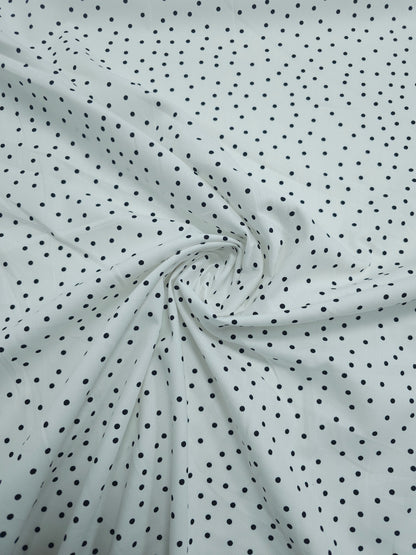 White/Black Irregular Mini Polka Lightweight Cotton