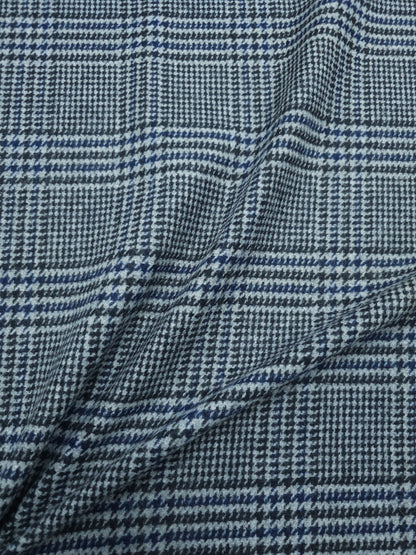 Black/Navy Dogtooth Check Mediumweight Wool